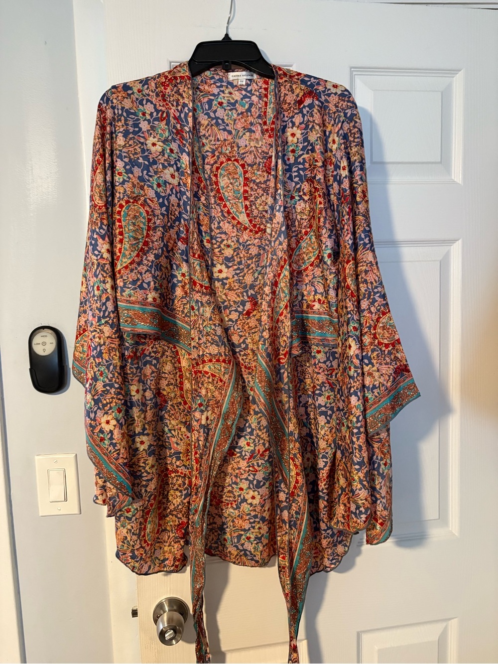 Karma highway one size bohemian style top  tie front bell sleeves